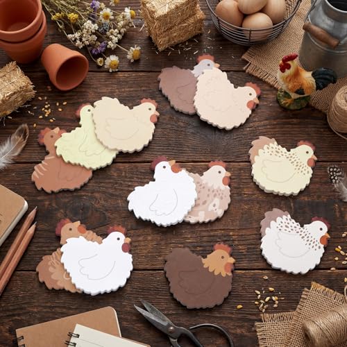 Yinder 24 Pads Chicken Sticky Notes Kawaii Self Adhesive Memo Pads Bulk - color: Multicolor, size: Chicken