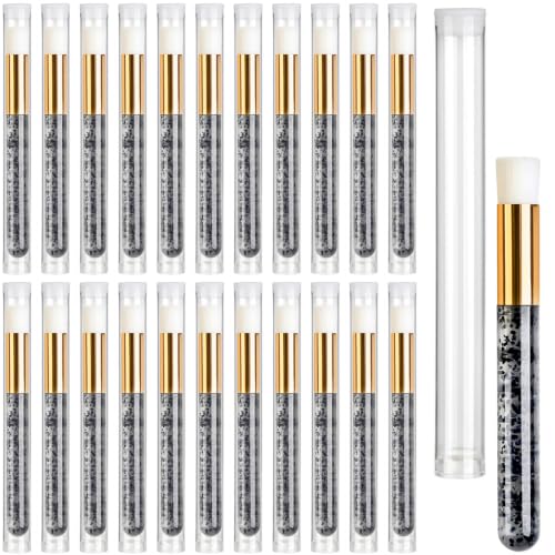 TUZAZO Black Lash Shampoo Brushes with Travel Tubes, 40 Pieces Set - style: 20 Brushes + 20 Tubes, Black