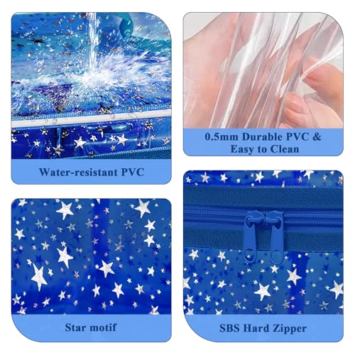 Star Clear Makeup Bag, Waterproof Travel Cosmetic Bag Toiletry bag,DarkBlue - color: Dark Blue