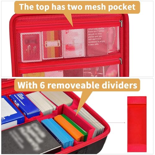 2700+ Trading Card Case for MTG, TCG Deck Boxes and Sports Cards - color: Red