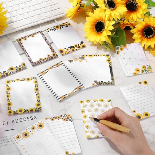 Gilprop 24 Pcs Sunflower Sticky Notes Gift, Cartoon Self Stick Notepads - style: Sunflower