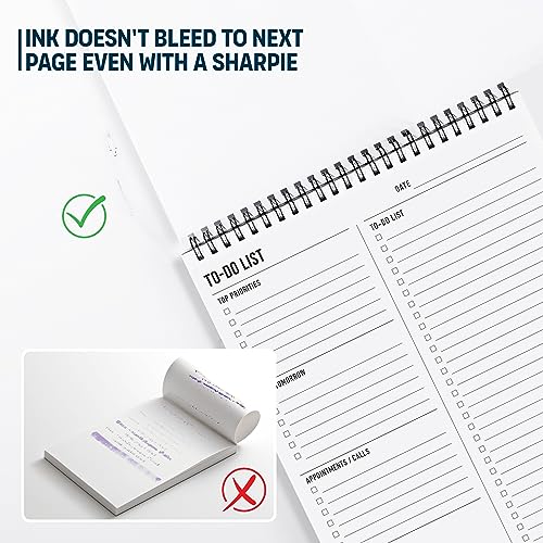 To Do List Notepad 8.5x11" - Large Size, 52 Sheets - Daily Planner Notebook - style: Daily To Do List