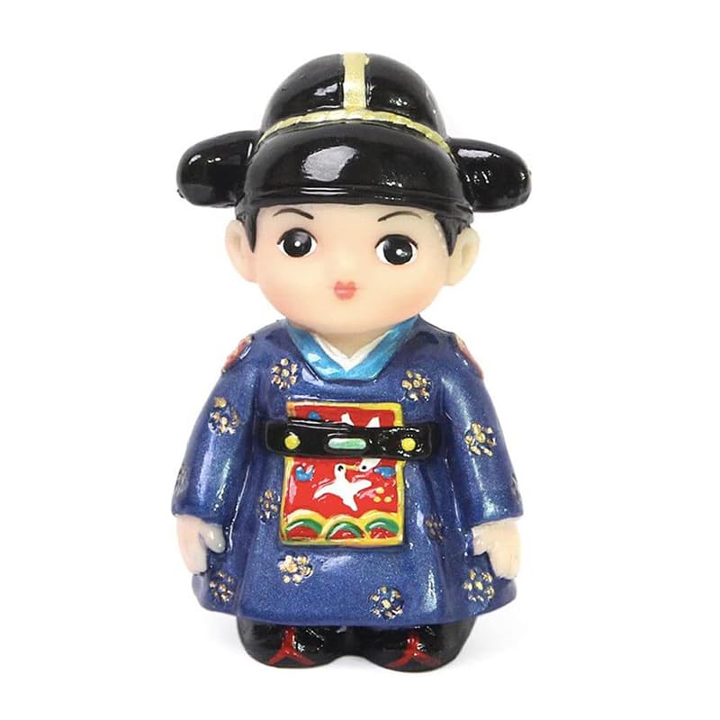 Korean Traditional Folk Decorations Figurine - Wedding Bride and Broom 3in Korean Hanbok Handicraft Product Collectible Figurine
