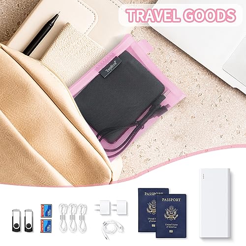 Toplive 3 Pieces Pencil Case Set, Clear Exam Pencil Pouch, Nylon Mesh Zipper Pen Case Bag, Makeup Bag for Women, Portable Office School Stationery Storage Pouch for Students Adults, Green Pink Blue