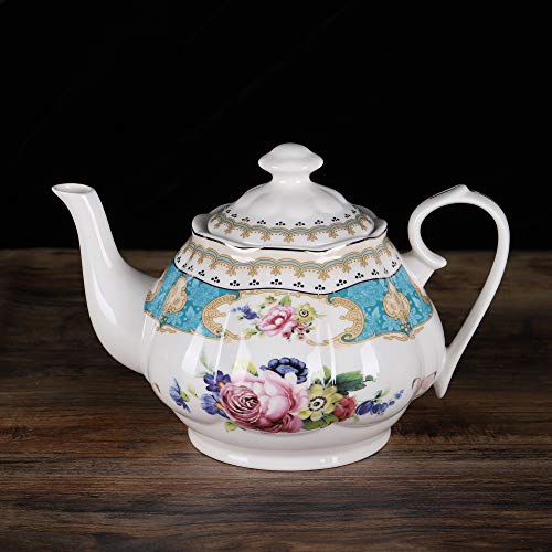 fanquare 15 Pieces European Retro Rose Tea Set,English Flora Tea Set for Adults,Porcelain Coffee Set