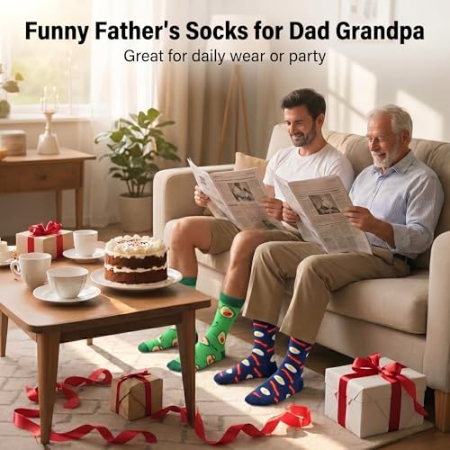WeciBor Men's Combed Cotton Novelty Crew Socks Size 7-15 - color: Red/Yellow/Green/Blue/Black/Multicolor Food-12m, size: 7-12