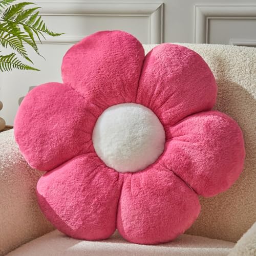 Flower Pillow,15.7In Daisy Pillow Hot Pink Throw Pillows - color: Hot Pink, size: 15.7in