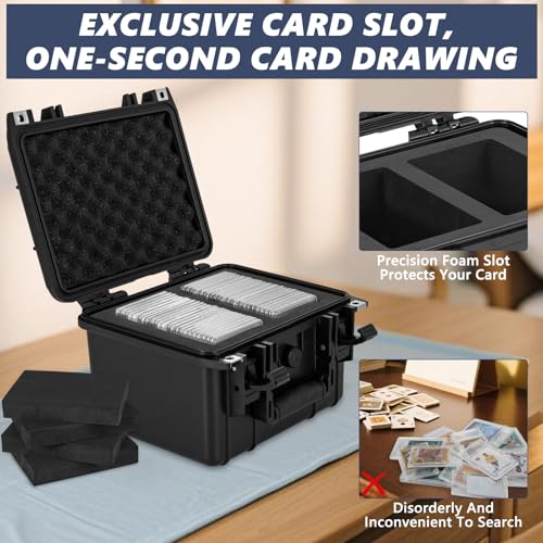 Graded Card Case - IP67 Waterproof Storage Box for Sports Trading Cards - size: M (holds 40+ Graded Cards--waterproof)