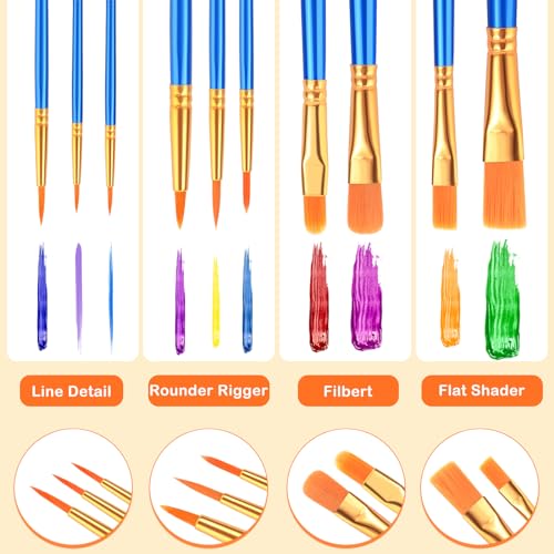 ESRICH 20PCS Paint Brushes, Paint Brush for Acrylic Painting - color: Blue, size: 20