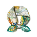 100% Mulberry Silk Scarf - 21" Square Lightweight Neckerchief, Gift Packed - color: Rainforest