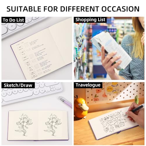 BOBO RABBIT 3 Pack Mini Grid Notebooks Pocket Size Graph Journal Total 600 Pages Compact Grided Notebook Small Softcover Vegan Leather Cartoon Puppy Dog Pattern Cute Notepads for Students Women Diary Writing Note Taking Lay Flat, 3.9"x3.9" Inner(Mini Squa