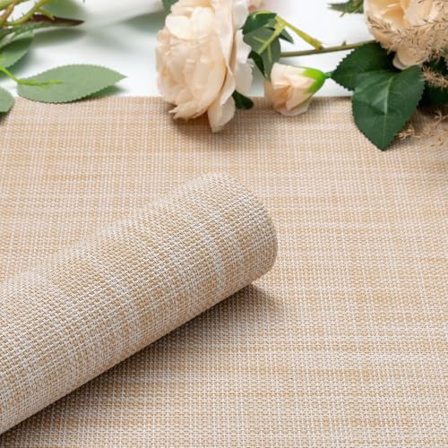 Myir JUN Placemats Set of 6 Kitchen and Dining Table Placemats - color: A-beige, size: Set of 6
