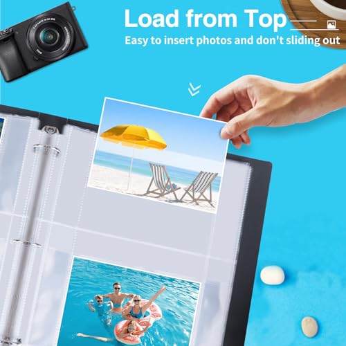 Fabmaker 30 Pack 4x6 Photo Sleeves for 3 Ring Binder, Hold 120 Photos - size: 4x6 inch 2 pocket