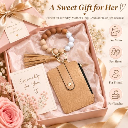 Boho Beaded Wallet Wristlet Keychain Card Holder Tassel Purse - color: A3:brown