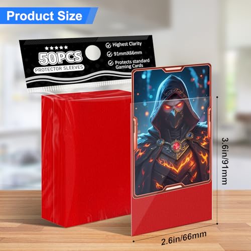 Trading Card Sleeves Perfect Fit TCG Matte Sleeves, Soft Sports Card Protector for Photocard Easy to Shuffle and Stack While Playing Card Game, Standard TCG Card Sleeves (red, 300) - color: Red, size: 300ct standard