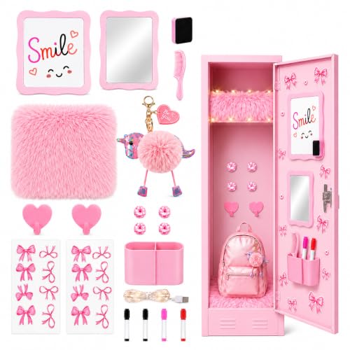 20 PCS Pink Locker Accessories Kit Back to School for Girls