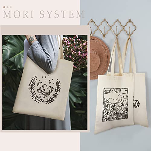 Reginary 4 Pack Canvas Tote Bag, Aesthetic Tote Bag for Women, Artistic - style: Artistic