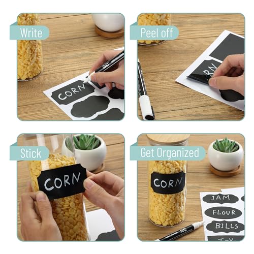 Mr. Pen- Chalkboard Labels, 200 pcs, Assorted Shapes - size: 200 pcs, style: Assorted Shapes