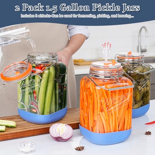 Folinstall 1.5 Gallon Fermentation Jar, Pickling Jars for Sourdough Starter