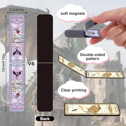 Wxiben 30 Pcs Tarot Fantasy Magnetic Bookmark Dark Romance Book Mark Page Clip - style: Tarot