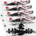 Feelyou Japanese Samurai Placemats Set Set of 4 18"x12" - color: Black and White