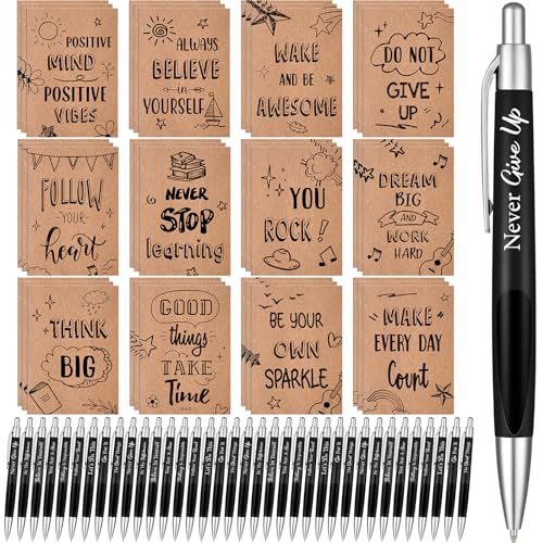 Yeaqee 72 Pcs Motivational Pen Notepad Gifts Bulk Set, Positive - style: Positive