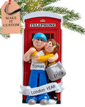 Personalized London Ornament 2026 for Honeymooners, Vacation Souvenir - color: Red England