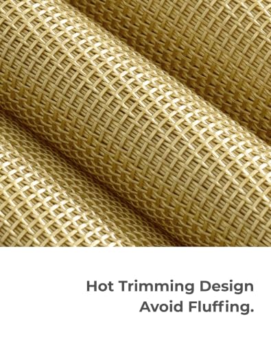 Leetaltree Gold Frame Placemats Set of 12 - Heat Resistant Woven Vinyl - color: C1- Gold Frame, size: Set of 12