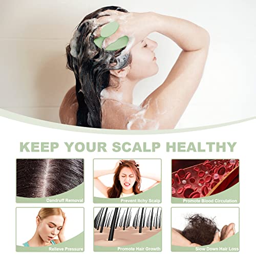 Meartchy Silicone Scalp Massager Shampoo Brush, Scalp Scrubber for Hair Growth (Grass Green) - color: Grass Green