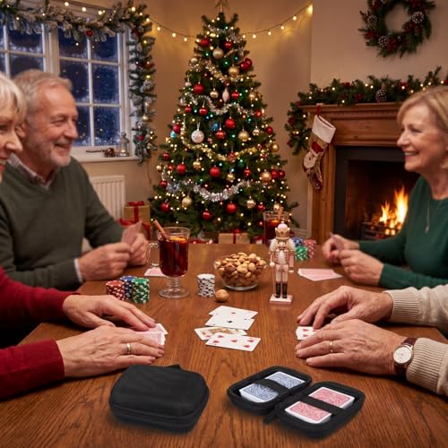 Sanwuta 4 Pcs Travel Card Games Case, Playing Card Case, Eva, Black, Black - color: Black