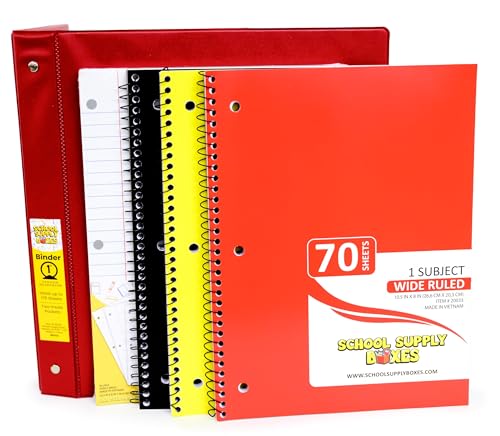 School Supply Boxes | Elementary School Bundle (1 Box) | Back to School Essentials Kit for Students & Teachers | Includes Wide-Ruled Paper Products, Crayons, Markers, Colored Pencils, & More - color: Elementary School Bundle, size: 1 Box