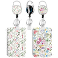 2 Pack Flowers ID Badge Holder with Clip Badge Reels - color: 2 Pack-flowers 11