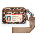 Small Wristlet Wallets for Women with Clear ID Window, Keychain Coin Purse - color: Cheetah Print
