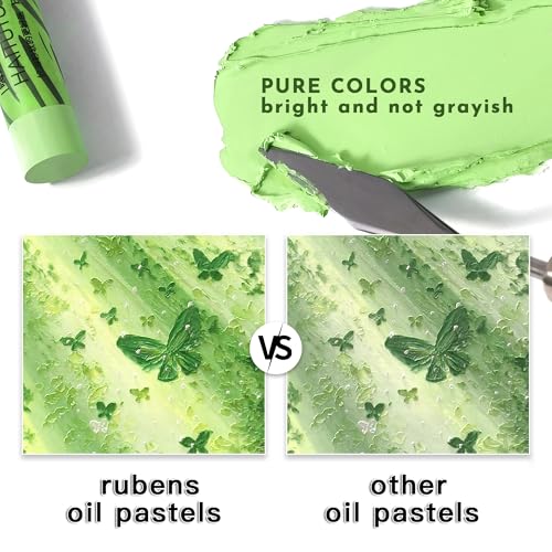 rubens 48 Macaron Colors Soft Oil Pastels, Creamy & Easy Blending - color: 48 Macaron Colors