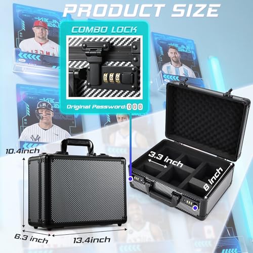 Graded Card Storage Box, Trading Cards Case Storage, Toploader Card Storage Cases for Sports Cards Storage, Baseball Cards Case for 99+ Slabs or 350+ Toploaders - color: Black