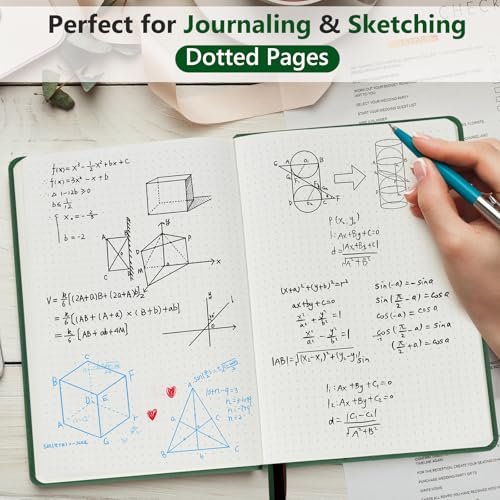 Dotted Journal 5.9"×8.5", 160 Pages Dot Grid Notebook, Bullet Journaling - color: Green, size: Dotted Page
