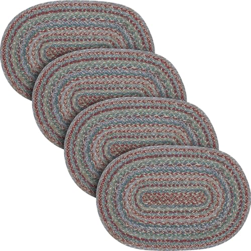 VHC Brands Multi Jute Oval Placemat 13x19, 4 Pack 4 Pack - color: Deep Olive, size: 13x19, 4 pack
