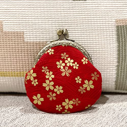 Wrapables Stylish Decorative Coin Purse, Clasp Wallet, Red Blossoms - color: Red Blossoms