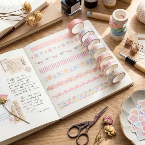 60 Rolls Washi Tape Set Aesthetic Decorative Masking Tape - color: Pink