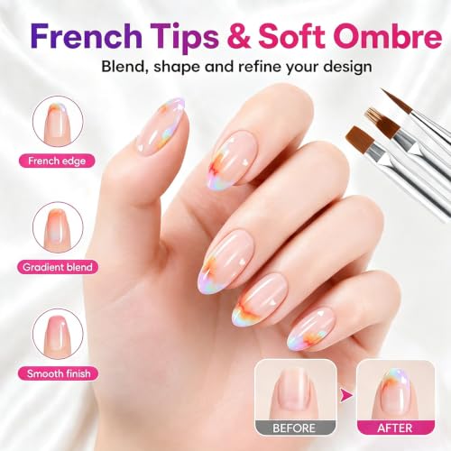 Beetles Nail Art Brushes 8pcs – Crystal Nail Art Tools Double-headed - color: F-Multicolor-8