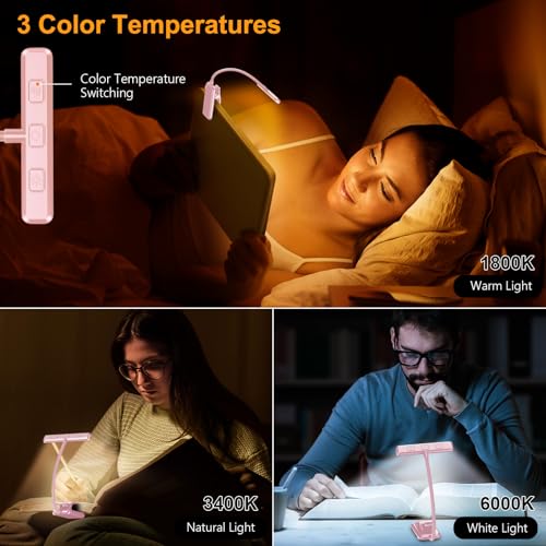 Gritin 19 LED Rechargeable Book Light for Reading in Bed - color: Pink