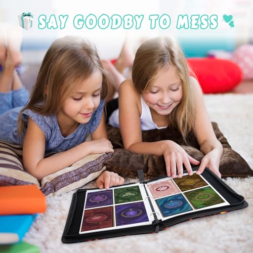 Card Binder 4 Pocket, Trading Card Binder Holder 400 Cards, Double-Sided Collectible Case for Game Cards, Dragon Binder for Collectors, Album Book Storage Collection Gifts for Boys and Girls - color: Fire#Dragon, size: 400 Pockets