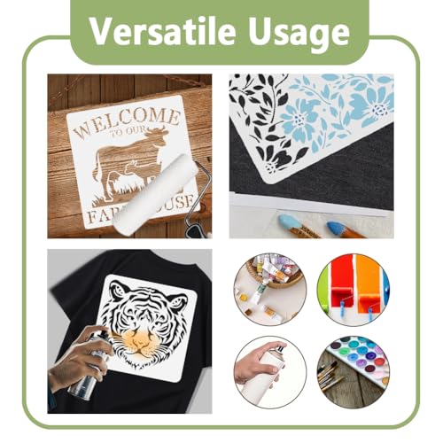 8 Pack Reversed Branches Wall Stencil Templates, 7.8 x 7.8 Inch Plastic Reusable Tree Trunk Art Stencils, Tree Stencils for Painting on Wood Wall Floor Fabric Furniture - style: Reversed Branches