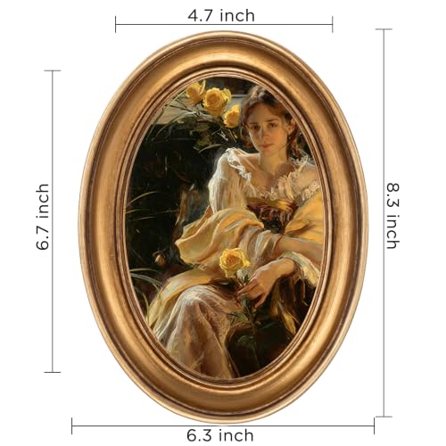 eletecpro 5x7 Oval Picture Frame with Real Glass Cover, Gold, 2-Pack - color: Gold, size: 5x7 Inches