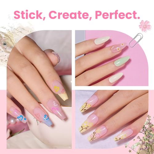 Beetles Nail Art Stickers 30 Sheets 3D Flower Nail Stickers Color Heart - color: G-Multicolor-30