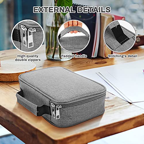 Number-one Large Capacity Pencil Case, 72 Slots Colored Pencil Pouch Bag Portable Pencil Holder Stationery Organizer with Compartments for Office and Travel, Grey - color: Grey