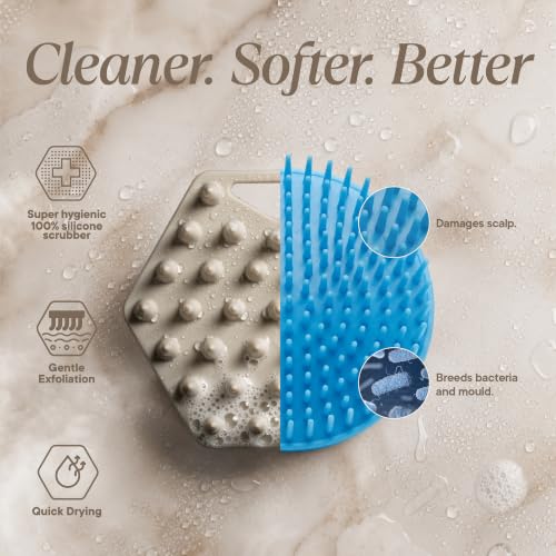 TOOLETRIES Silicone Scalp Scrubber, Shampoo Brush - Sand - color: Sand