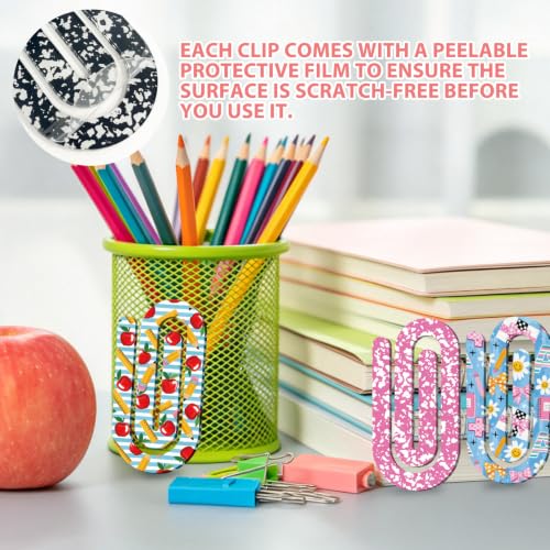 12 Pcs Jumbo Paper Clips Bookmarks - Cute Acrylic Book Accessories for Reading, Spring Flower Page Holder & Planner Clips, Back to School Teacher Gifts, Teacher Appreciation Gifts for Women, Teachers - color: Multicolor