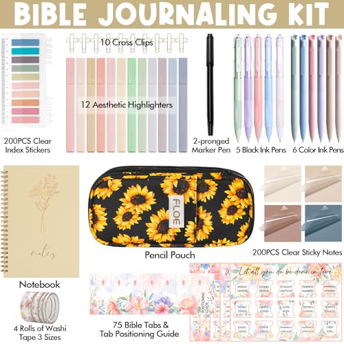 Bible Study Supplies Journaling Annotation Kit, Christian Gifts for Women - color: Sunflower