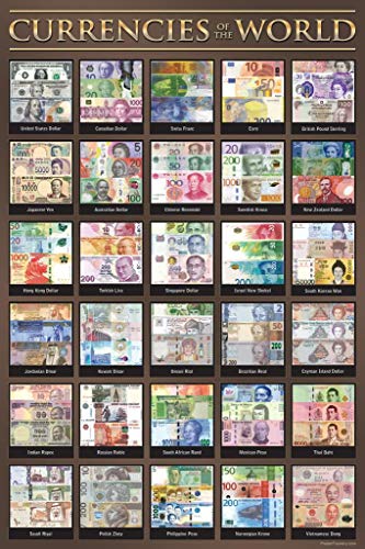 World Currency Poster Economics Posters for Classroom Decor For High School Middle School Cool Wall Art Print Poster 16x24 - size: 24"L x 16"W